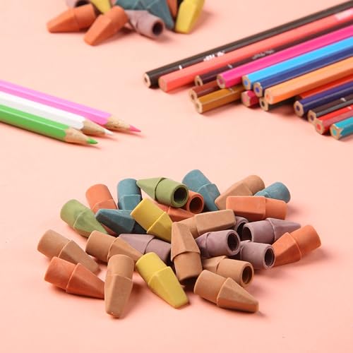 Image of Mr. Pen- Pencil Top Erasers, 120 Pack, Folk Festival Colors | Latex-Free & No Smudge Pencil Eraser Tops