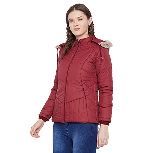 Image of VERO AMORE Women's Black winter wear full sleeve solid parka Jacket-2072A