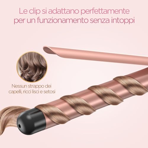 Bestope Pro Arricciacapelli Da 25 Mm, Ferro Arricciacapelli Per Ricci Grandi, Ferro Capelli Con Scelta Di Temperature, Arricciacapelli A Riscaldamento Rapido, Ferro Per Capelli Con Ampio Display Lcd - 7