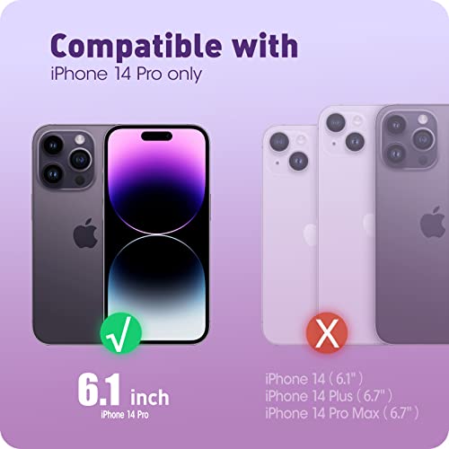 Image of i-Blason Cosmo Series for iPhone 14 Pro Case 6.1 inch (2022 Release), Slim Full-Body Stylish Protective Case with Built-in Screen Protector (Purplefly)