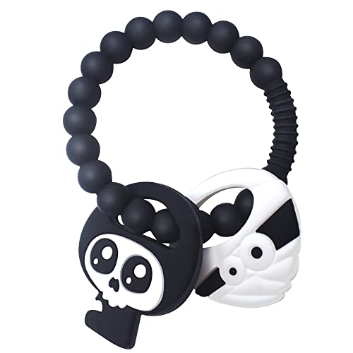 Image of BIGSPINACH Mummy Teether and Cute Grim Reaper Ring Teether Halloween Activities Designed with a Bumpy Ring for Soothing and Ease of Grabbing