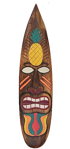Tabla de surf de 100 cm con diseño de flores y tiki para colgar