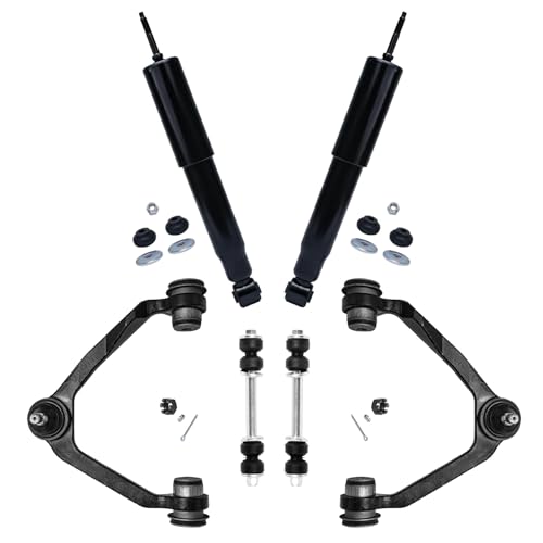 Image of Detroit Axle - 4WD Front End Kit for 97-03 Ford F-150, 97-02 Expedition, 2 Upper Control Arms w /Ball Joints 2 Sway Bars 2 Shock Absorbers 1997 1998 1999 2000 2001 2002 Replacement - 6pc Set