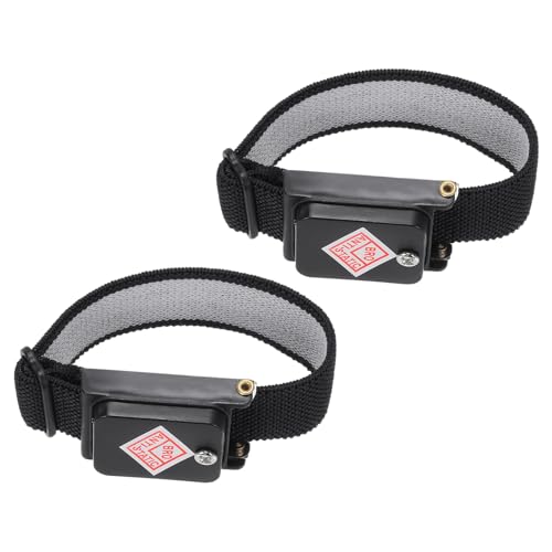 Image of MECCANIXITY 2pcs Anti Static Wrist Strap, ESD Antistatic Bracelet Adjustable Cordless with Spare Bracelet for Computer Electronics Repair Dark Blue