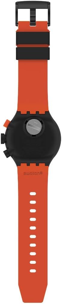 Swatch Big Bold Chrono Unisex Watch Casual Plastic Black Automatic Waterproof Checkpoint Red