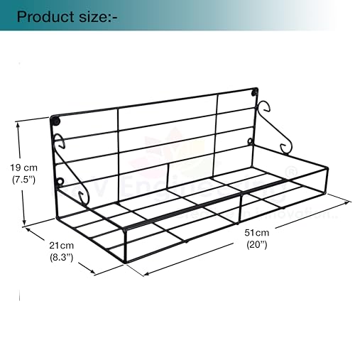 Image of D&V Engineering Metal Wall-Mounted Planters Stand | Hanging Flower Pot Holder for Balcony, Living Room, Office Decor | Space-Saving Plant Stand | Holds Up to 20kg | Pack of 4, Black