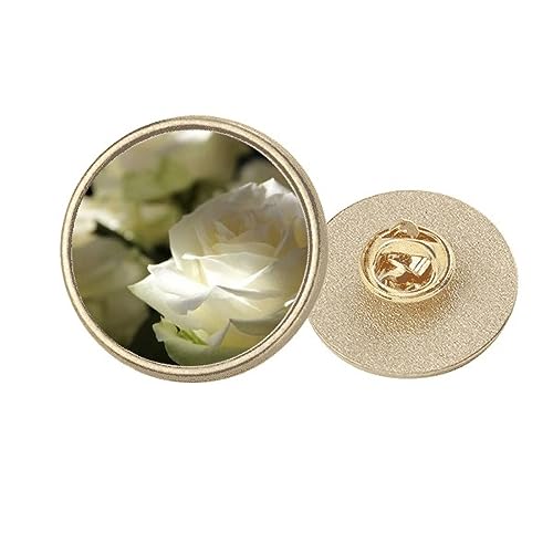 Broche ronde en métal doré le cadeau idéal avec roses taille M