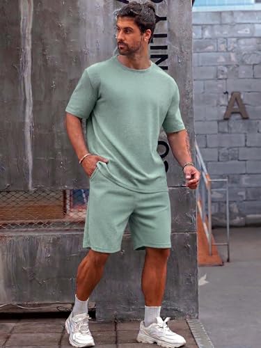 Image of Vogaan Men's T-Shirt and Shorts Set | Top & Shorts Night Suits Set | Night Wear for Men