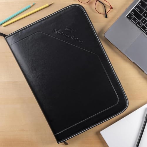 Image of SPS PU Leather 36-Pocket A4 File Organizer - Professional Document Holder for Certificates, Legal Documents, Home, Office, School Use (Black)