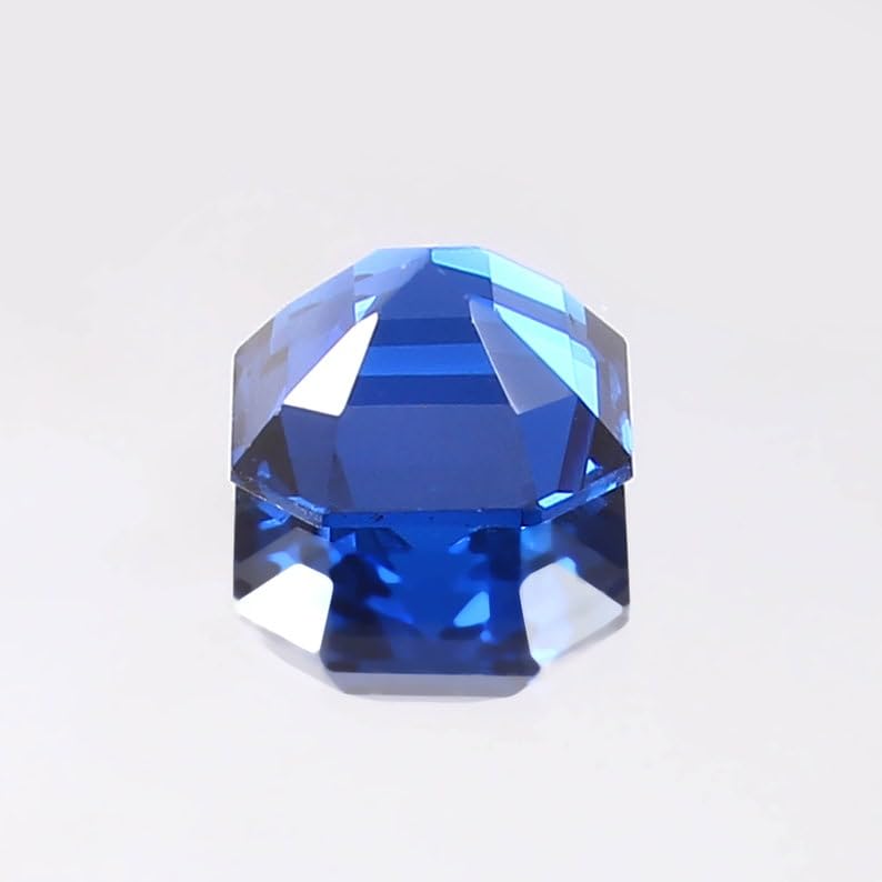 Saphir bleu naturel Asscher 9mm pour création de haute joaillerie unique - 5