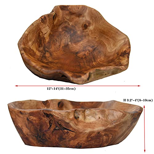 Creative Wood Bowl Root Carved Bowl Handmade Natural Real Wood Candy Serving Bowl (12"-14") #TOP3