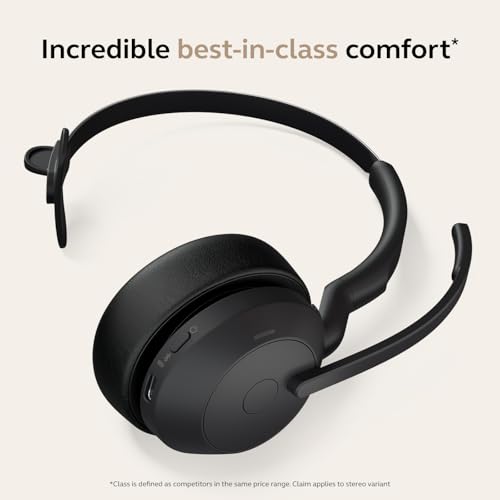 Image of Jabra Evolve2 55 Air Comfort Wireless Mono Headphones - Noise Reduction and ANC Microphones - MS Teams Certified, Compatible with Other Platforms - Black