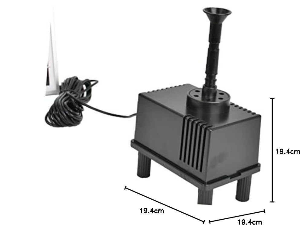 Pompa Acqua Sommersa 6-12V 220L/H per Acquario e Laghetti da Giardino | Plastica Nera, Circolazione Acqua, 4 Pezzi, per Bonsai, Giardino Roccioso e Raffreddamento Portatile