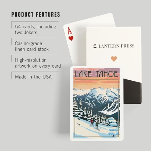 Baraja Lake Tahoe Winter Skiers, 52 cartas poker miniatura 3