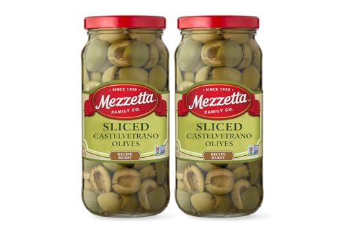 Mezzetta Sliced Castelvetrano Olives, 8.25 oz (Pack of 2)