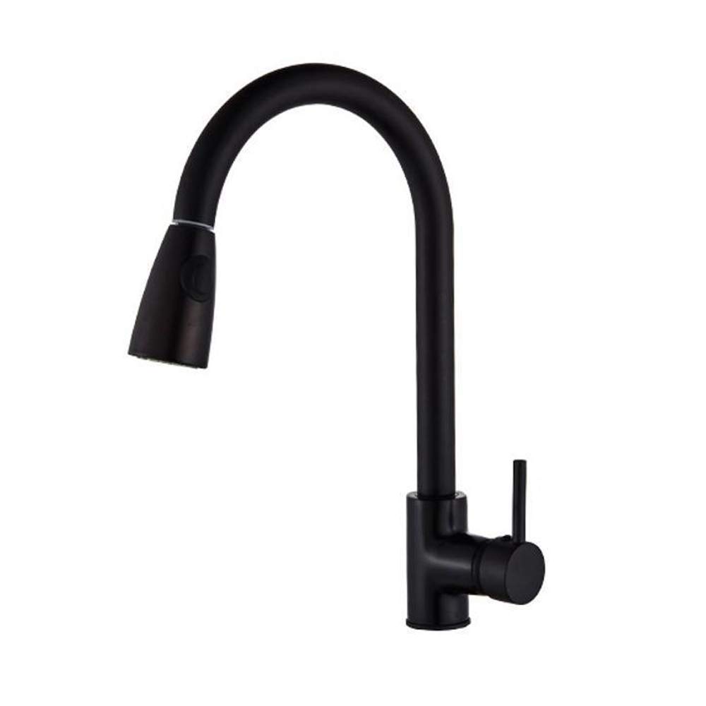Robinet de cuisine extractible noir OKUOKA mitigeur évier télescopique eau chaude froide