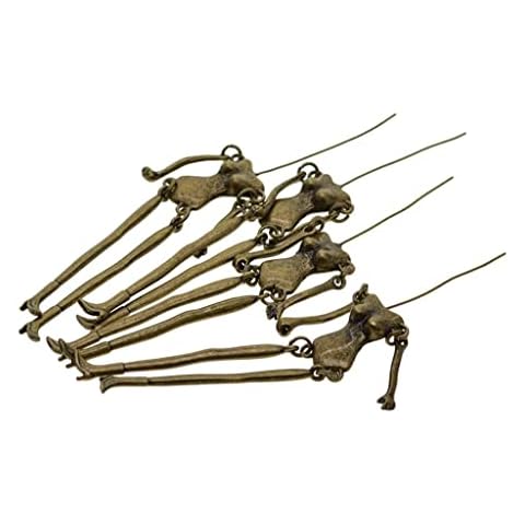 JISADER 4Pcs Mini Skeleton Doll Charm Jewelry Making Charms Body Pendant Cover