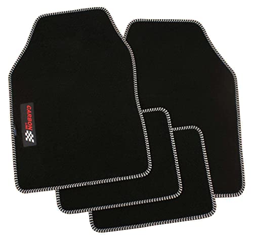 PETEX Carbon Autoteppich Universal 4-teilig schwarz/Silber