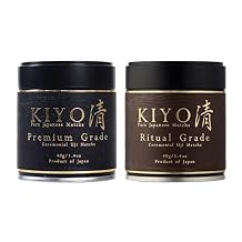 Kiyo Matcha Premium Grade + Ritual Grade Ceremonial Uji Matcha - Pure Japanese First Harvest Ceremonial Grade Matcha Green Tea Powder from Uji, Japan 40g/1.4oz Bundle