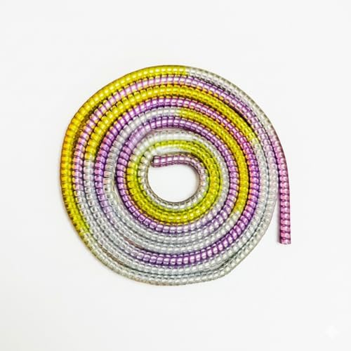 Image of Spiral Cable Protector, 150cm Plastic Cord Organizer for Charging Cables, Headphone and Charger Wire Protection Cover, Universal Device Compatible (Purple-Silver-Golden)