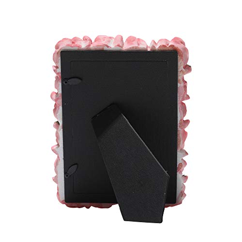 Bmikayil Pink Rose Vintage Picture Frame 4X6 Inch Antique Tabletop Elegant Photo Frame, Flower Textured Hand-Crafted Resin Picture Frame For Home Decor #TOP3
