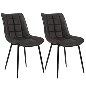 WOLTU 2 X Eetkamerstoelen Keukenstoel met Fluweel zitting,Woonkamer stoel Metaal poten #2610