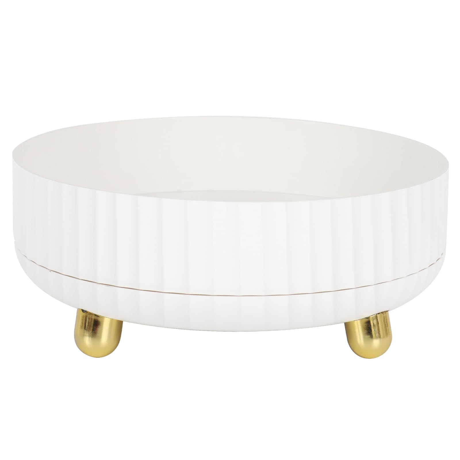 Top-spring360° Rotating Makeup Organiser, Spinning Makeup Brush Holder, Make Up Storage for Skincare Perfumes Cosmetics Bathroom Bedroom Stationery Storage (White, 25cm)