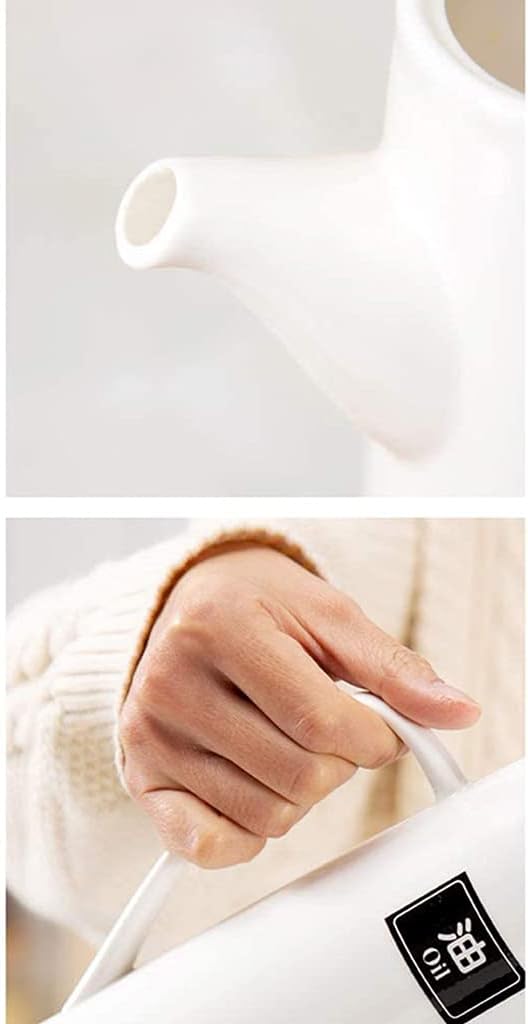 Ceramics Dispenser Bottle Olive Oil/Soy Sauce/Vinegar Cruet Liquid Condiment Dispenser for Kitchen Cooking 470ml