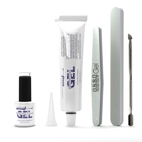 Gel Polish Remover Cream Set with 15ml Bottle and 100ml Refill Pack with nozzle