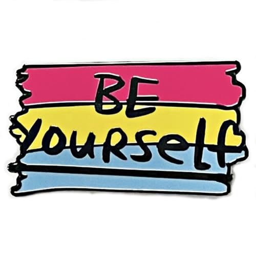 Pinstant Be Yourself Pan Pride Pansexual They Them Pronouns Non-Binary Nonbinary �W�F���_�[�j���[�g�����t���b�O�J���[ LGBTQ 1.1�C���` �G�i�����s���o�b�W, 1.1 