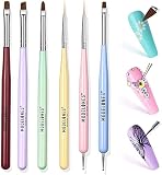 Modelone 6 Stück Nail Art Pinsel Set, Acryl Gel Nagel Pinsel Set, Nail Art Tools mit Nagelverlängerungs Gelpinsel, Nail Art Liner Brush und Nail Dotting Pen für Gel Polish Maniküre Salon DIY zu Hause