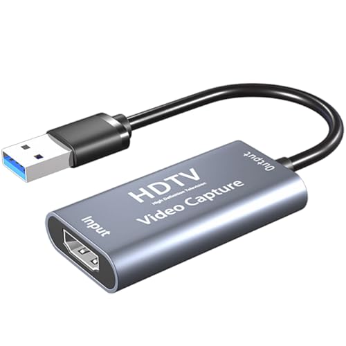 HDMI Capture Card 4K HDMI to USB Audio Video Capture Cards 1080P@60HZ Practical Compact Game Capture Card Grabber for Live Broadcasts Conference Rooms Video Recording for Windows Linux Mac OS System