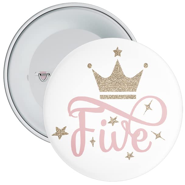 5th Birthday Badge Girl Crown Birthday Badge Girl (5th Birthday)