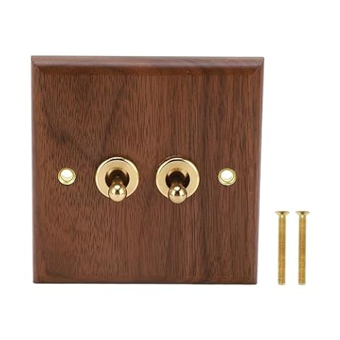 Dwupozycyjny Przełącznik Retro Z Czarnego Orzecha Podwójny, 50 Hz 250 V, Panel Ścienny Do Montażu, Śruba Mosiężna (do Dekoracji Wnętrz)