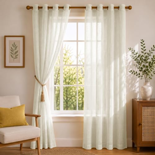 Best Curtain Sets: Festive Blackout vs Sheer 80 HOMEMONDE Solid Sheer Curtain Set for Door 7 Feet, Linen Textured...