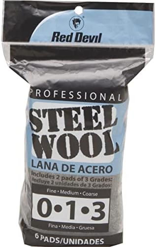Red Devil 3332 Steel Wool Multi-Grade Pack, 6 Pads, 6 Count