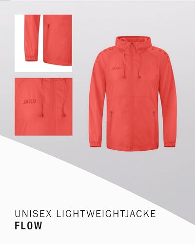 JAKO Unisex Lightweightjacke Light Flow, coral, XL – Ansicht 4