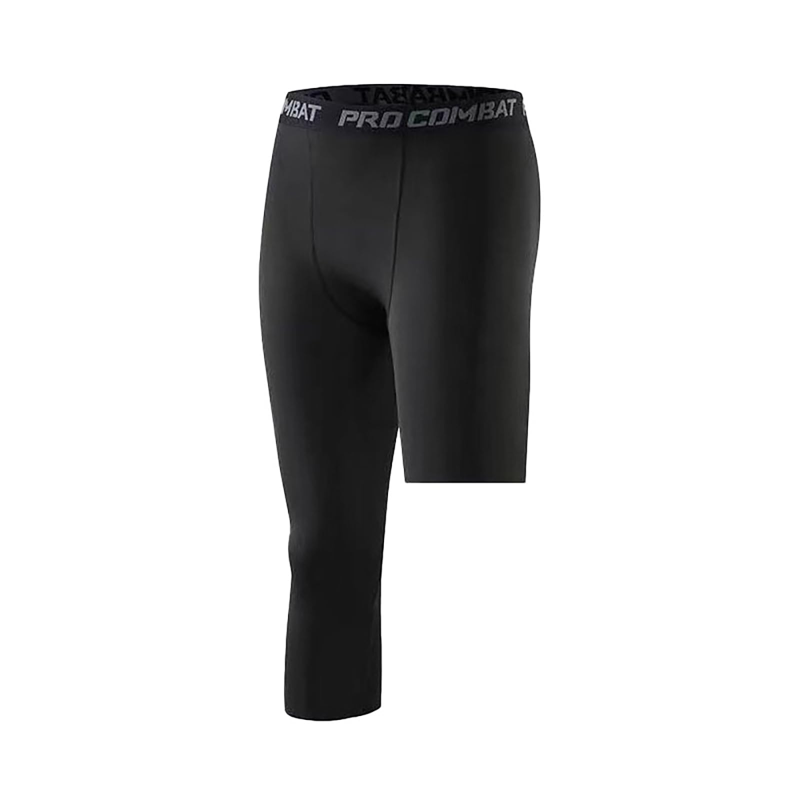 Men's 3/4 One Leg Compression Capri Tights Pants Basketball Athletic Sports Base Layer Leggings