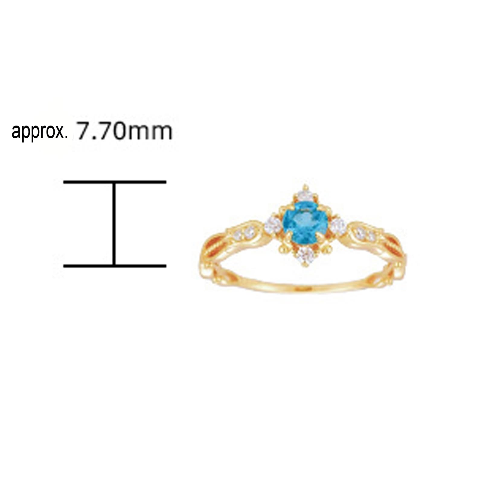 Anillo de boda de oro amarillo de 9 K/14 K/18 K con topacio azul, anillos retro para parejas