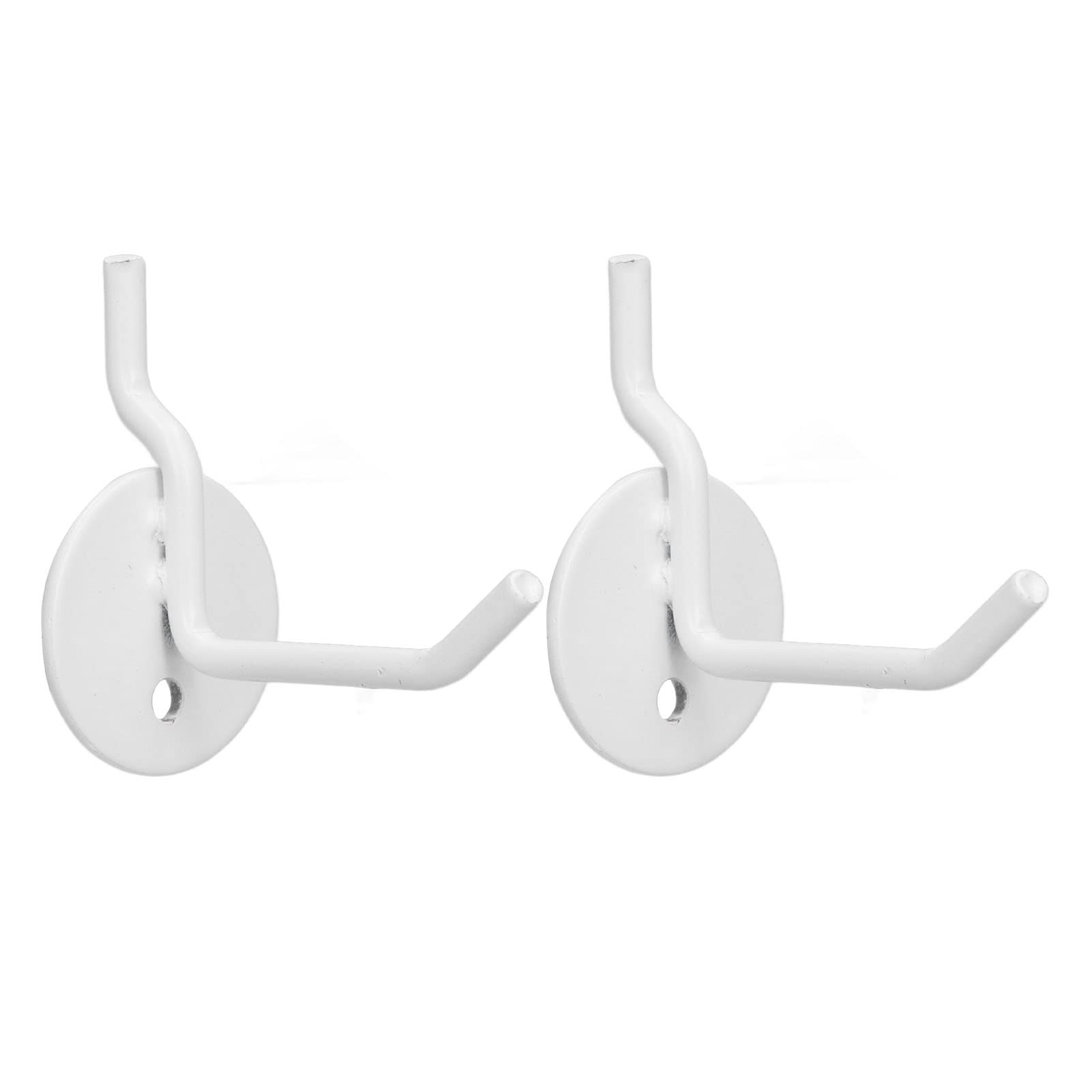 NYSUZHOUJI 2 Pack Metal Pegboard Hooks for Outdoor Camping and Barbecue: Wall Shelf Display Hooks,Enduring and Versatile. (White)