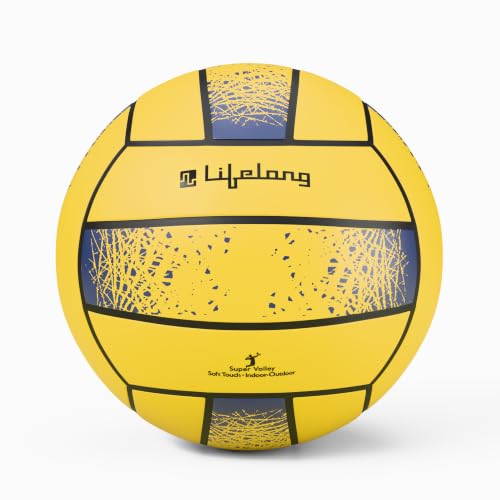 Image of Lifelong Volleyball for Kids & Adults | Soft PVC | Lightweight Training Ball for Indoor & Outdoor Play | Beach, Pool & Playground | Yellow | 5.8 inches