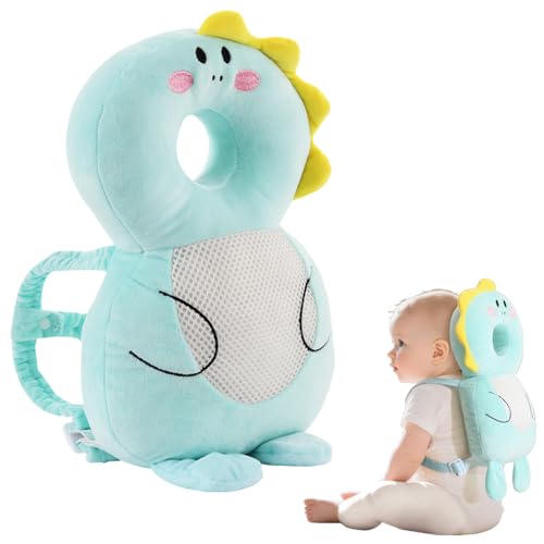 GINMOON Baby Head Protector Backpack,Lightweight and Breathable, Baby Walking Harness,Crawling Baby Essentials (Dinosaur)
