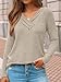AUTOMET Womens Long Sleeve Top Fall Outfits V Neck Sweaters Button Shirts 2026 Lightweight Dressy Casual Business Tunic Blouses Trendy Cute Sweatshirt Winter Clothes Fashion Clothing Khaki M