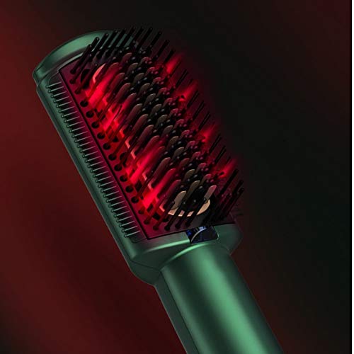 Hair Care Professional PTC Heating Straightener Curler Styler Brush Straighting Ceramic Curling Iron Hot Comb Brushes Negative + far-in miniatura 6