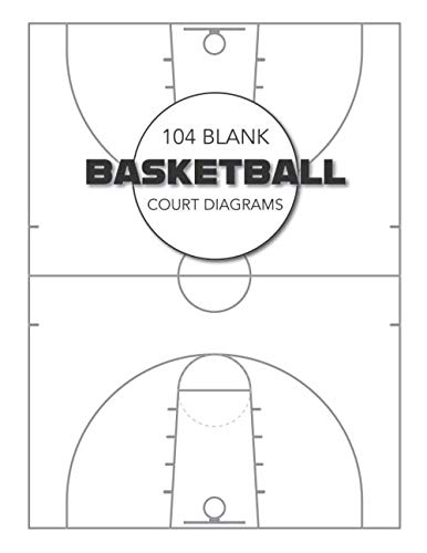 Blank Basketball Court Diagrams: 104 Full Page Blank Basketball Court