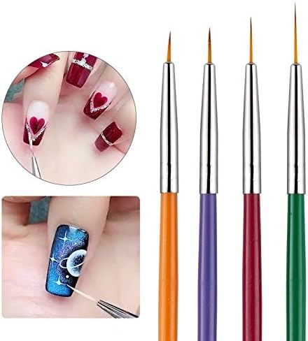 Nail Pens 4pcs/Set Manicure Decoration Tools Kit Colorful Nail Art Brushes Painting Drawing Detailing Flower Pen for Nail Art
