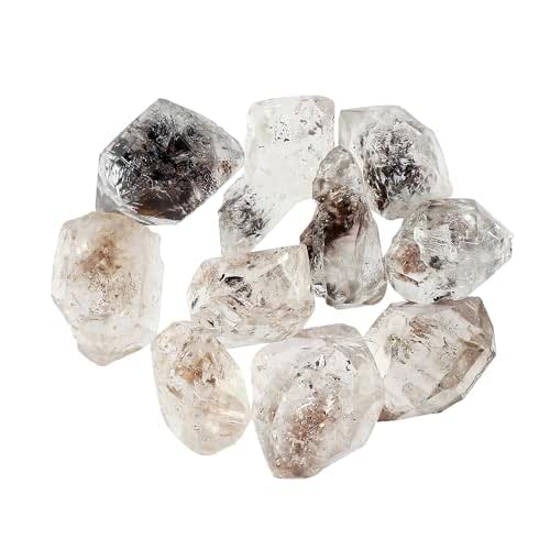 CRYSTALIS 10pcs Natural Black Herkimer Diamond Quartz Raw