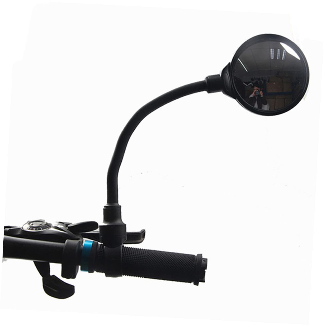 Specchietto Retrovisore Bici Manubrio Regolabile 2 Pezzi Nero | Lente Vasta e Nitida, Alluminio Abs Acrilico, per Mountain Bike e Bici da Corsa