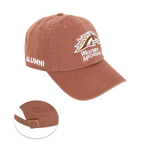 Desert Cactus Western Michigan University Baseball Hat Broncos WMU Brimmed Embroidered Hats Cap Adjustable Cloth Strap Adult (Style B) Brown