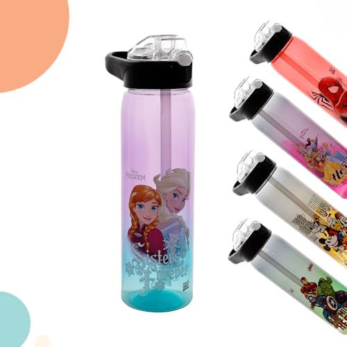 Image of SKi Homeware Sipper Water Bottle 750 ML, for School, Sports, Trek, Travel | Teens and Kids of all age groups | 800 ML, Leakproof, Light Weight, Pop-up Sipper with Handle | Impact FROZEN